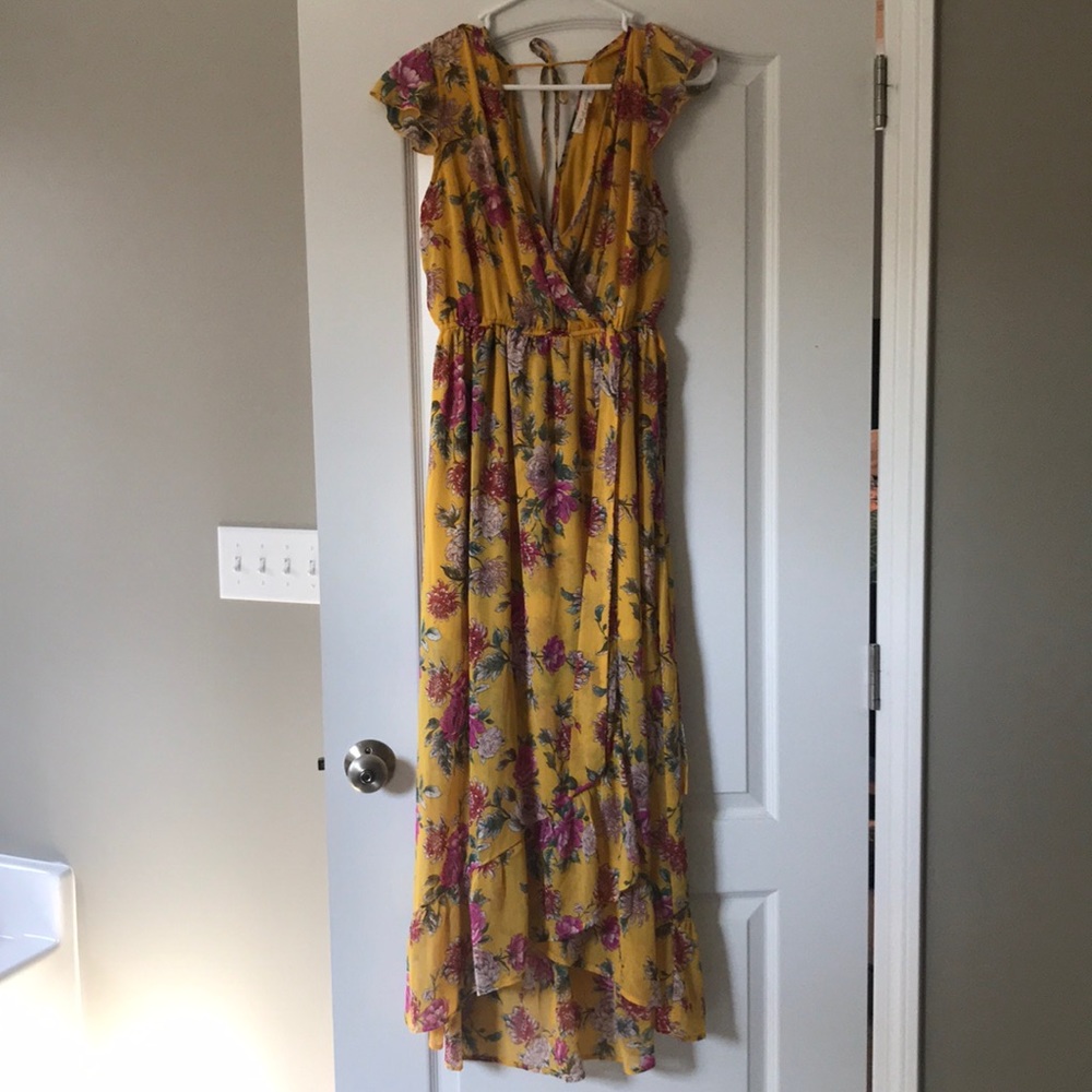 Yellow floral dress